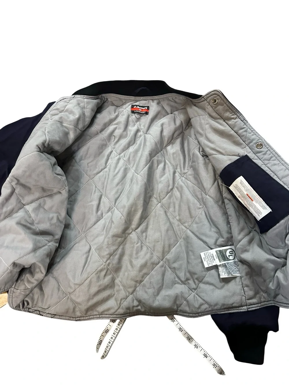 Bulwark FR Navy Blue Midweight Jacket Size Medium Workwear Winter Canvas Casual
